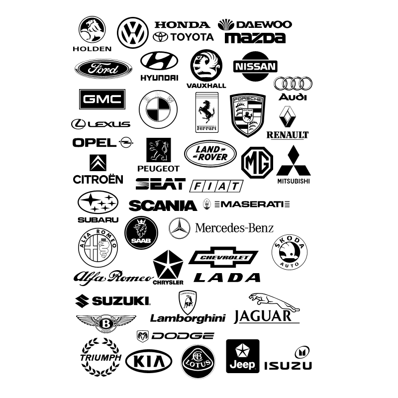 46个汽车品牌标志PS形状，csh格式